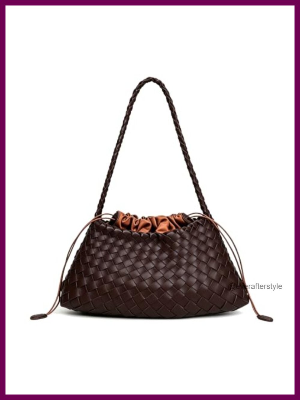 Woven Leather Slouchy Hobo Shoulder Bag Hand-Woven Tote Purse